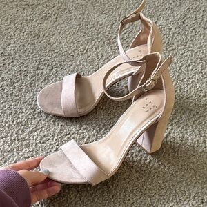 A New Day Block Heel blush with ankle strap size 6